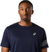 ASICS Men Sports T-Shirt Navy Lightweight Breathable Training Wear