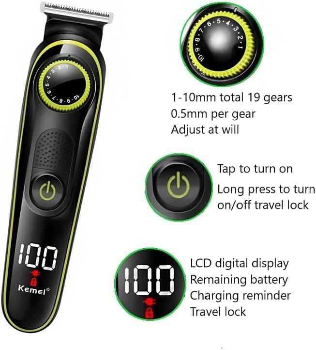 KEMEI KM-696 5 in 1 electric HAIR SHAVER full care grooming kit. Professional Body Ear Nose Hair, Men’s Beard Grooming Kit Mustache Trimmer, Cordless Electric Hair Clippers Haircut - Safqqa Egypt