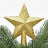 نجمة خماسية مدببة ذهبية لتزيين شجرة الكريسماس بطول 15 سم مطلية بمسحوق لاصق من الترتر للكريسماس من اوزر