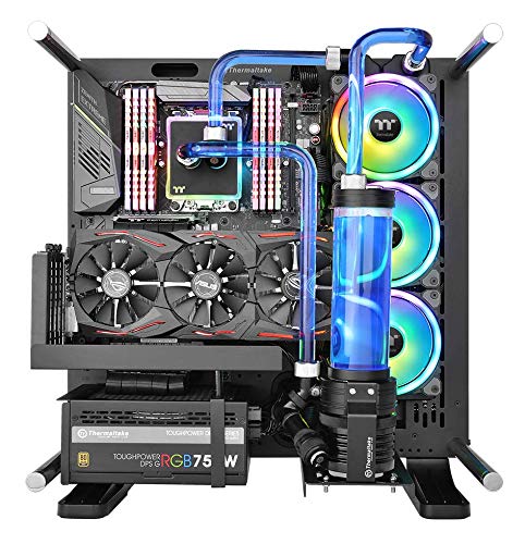 وحدة تبريد مائي ثيرمالتيك باسيفيك W6 RGB – إضاءة 16.8 مليون لون، مزامنة مع أليكسا وريزر كروما، تغطية كاملة لمعالج AMD TR4