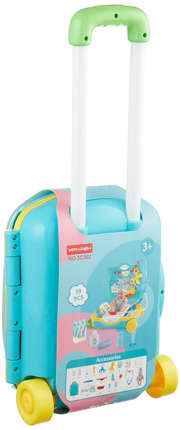Vanyeh 3C302 Baby Suitcase for Girls, 19 Pieces - Multi Color