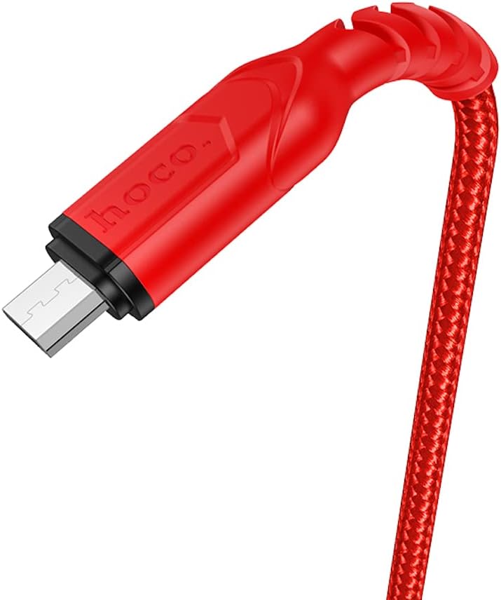 Hoco X59 - Victory Charging And Data Transmittion Cable (2.4A - 1M), USB-A To Micro-USB Plug, Compatible With Samsung Huawei Xiaomi Oppo - Red