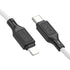 Hoco X90 - Cool PD Silicone Fast Charging And Data Transmittion Cable (20W - 1M), USB-C To Lightning Plug, Compatible With Apple iPhone iPad Airpods - White - Safqqa Egypt