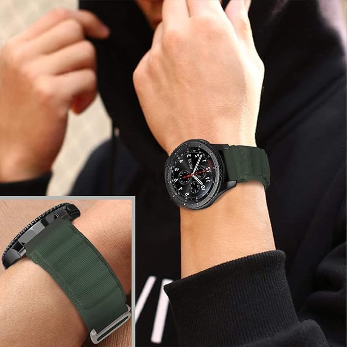 Next store Nylon Replacement Band, Durable and Strong, Strap Size (22mm), Compatible with Samsung Galaxy Watch 3 (45mm),Gear S3 Frontier,Huawei GT2,GT3 Pro Women Men