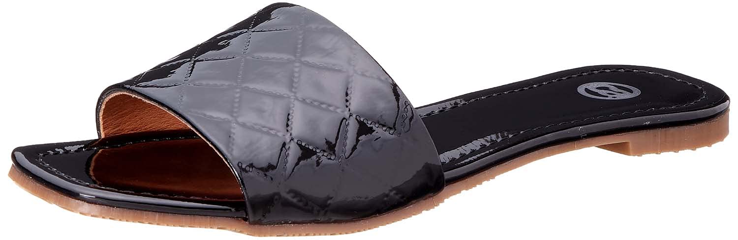 Square-Toe Quilted-Strap Slide Slippers For Women - Safqqa Egypt