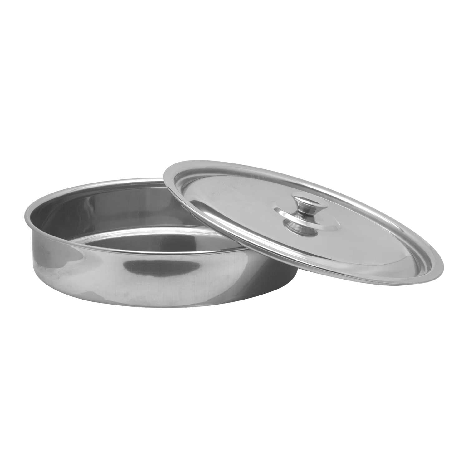 RAJ Round Stainless Steel Oven Tray with Lid 40 cm – Durable Cooking Tray – Safqqa Egypt