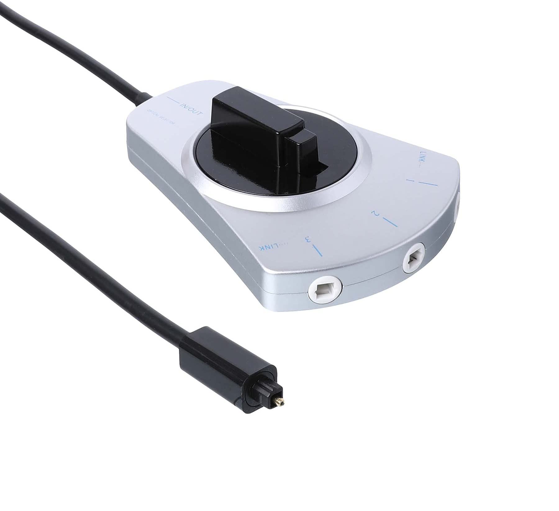 Keendex KX1683 Toslink Digital Optical Selector Adapter – 3-Way Switch, 50cm Cable