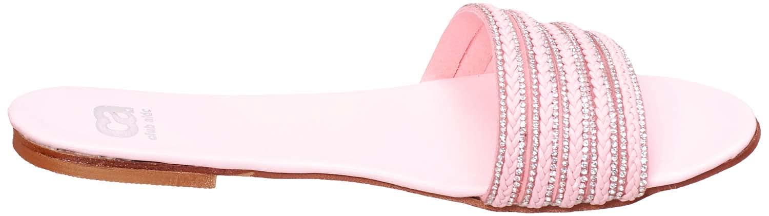 Club Aldo Round-Toe Braided Strap Slide Slippers For Women