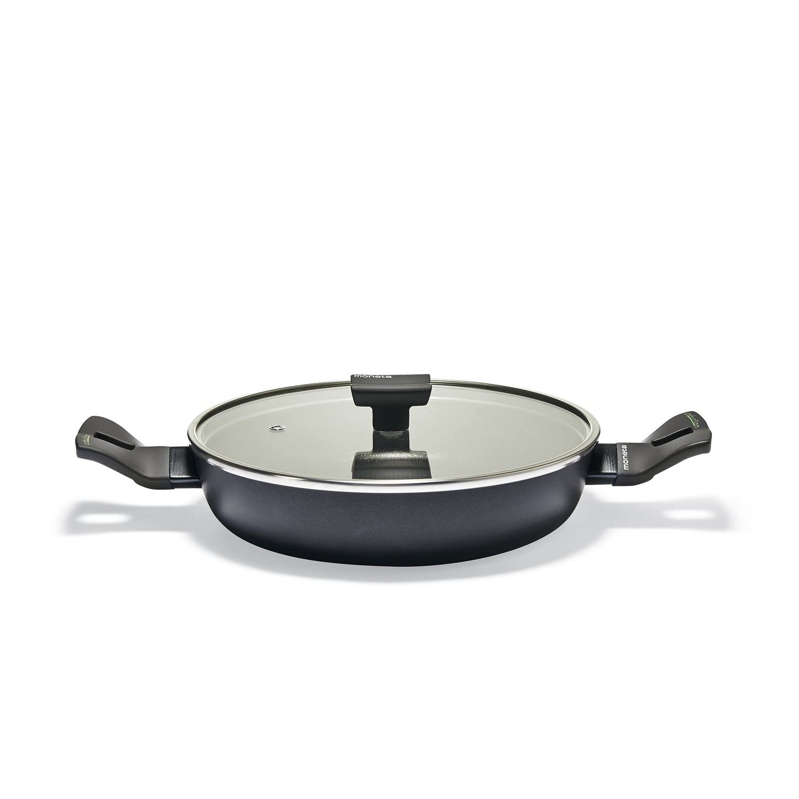 Moneta Nova, Protection Base, Skillet plus Lid 28cm, Aluminium, black