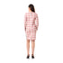 Andora Long Sleeve Plaid Dress With Decorative Buttons For Women,Stylish and versatile for multiple occasions.