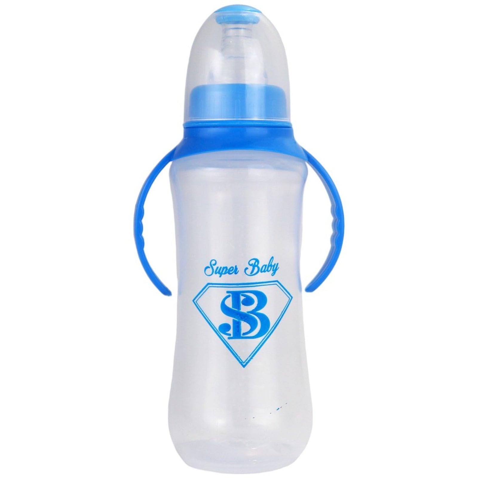 رضاعة سوبر بيبي 270 مل مصممة لتوفير تجربة رضاعة آمنة ومريحة لطفلك. مصنوعة من مواد خالية من مادة الـ BPA للحفاظ على صحة وسلامة الطفل في كل استخدام. تحتوي على مقابض مريحة تساعد الطفل على الإمساك بالرضاعة بسهولة والتدرب على الشرب بنفسه