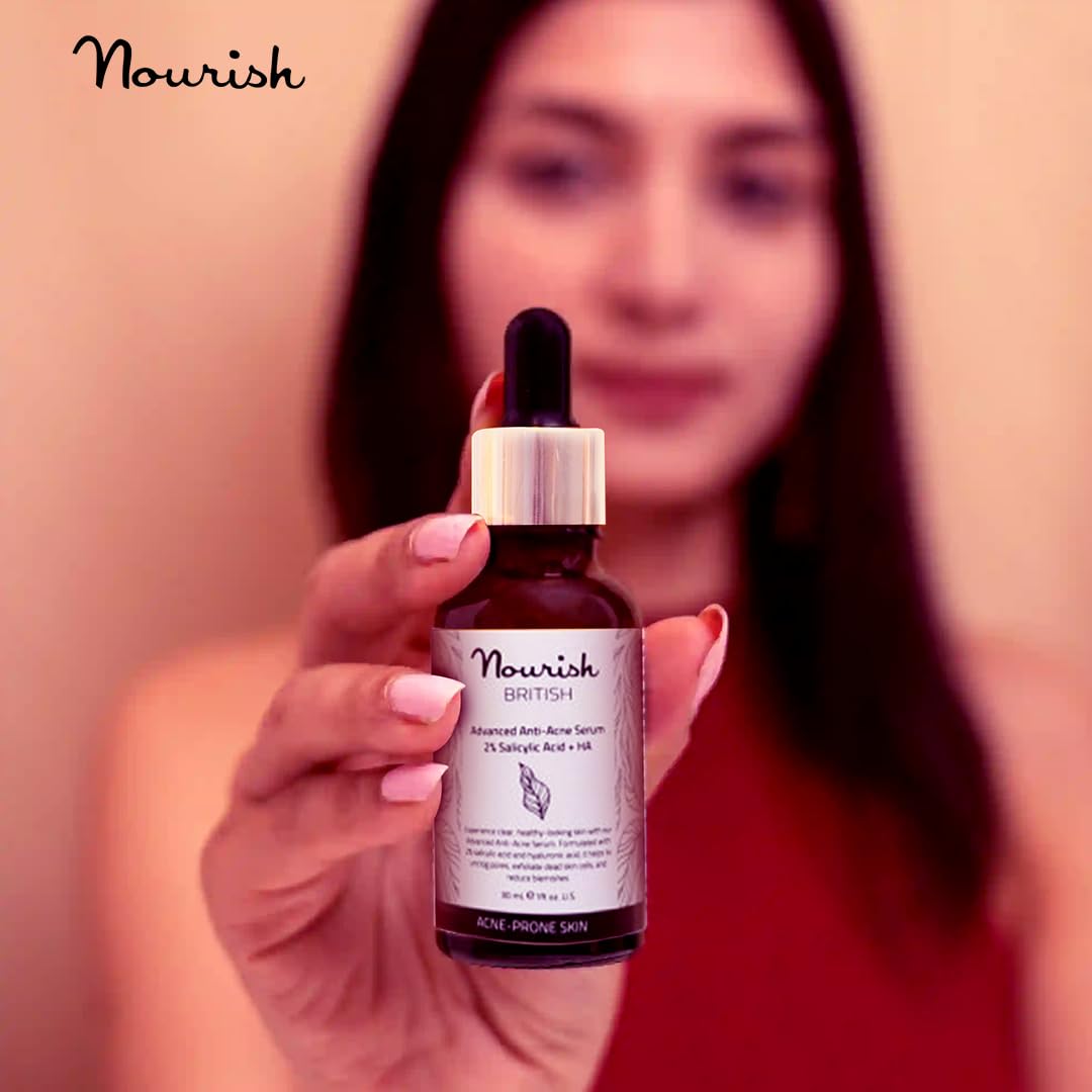 Nourish British Advanced Anti-Acne Serum 2% Salicylic Acid + HA 30ml - Safqqa Egypt