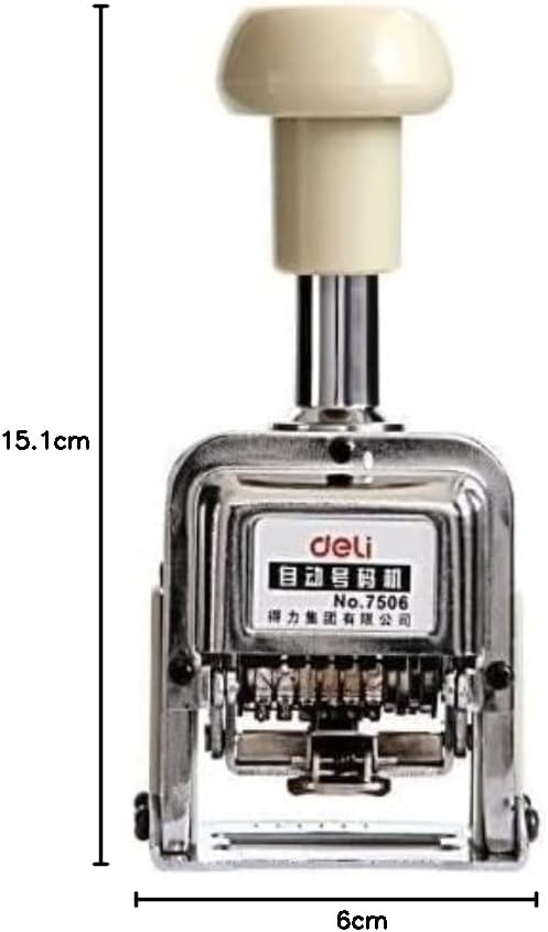 ماكينة ترقيم جاهزة من Deli هي أداة موثوقة وسهلة الاستخدام لطباعة الأرقام المتسلسلة بسرعة وبأرقام واضحة وحادة