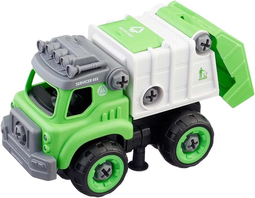 DIY Spatial Creativity City Fire Fight Garbage Truck Building Blocks with Remote Control for Kids