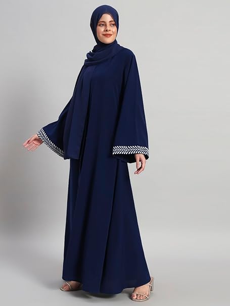 Elegant Women Abaya Set with Hijab Navy Modest Wear – Safqqa Egypt