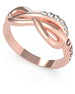 Guess Stainless Steel Zircon Embellished Stone Infinity Shape Ring for Women - Rose Gold - Safqqa