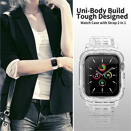 ACOCOBUY Compatible with Apple Watch Band 45mm 44mm 42mm, Replacement Bands for Smartwatch Apple Watch Band for iWatch Series SE/8/7/6/5/4/3/2/1- Clear