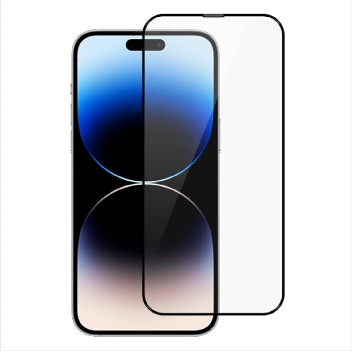 واقي شاشة زجاجي مقسى Joyroom Jr-Pf H02 2.5D كامل الشاشة بحافة سوداء لهاتف iPhone 14 Pro 6.1 عالي الوضوح - شفاف