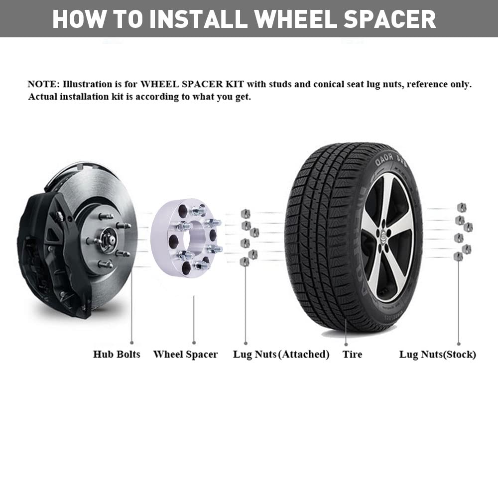 DCVAMOUS 2PC 6x135 to 6x5.5 Wheel Adapters 2 Inch with 14x2 Studs Compatible with Ford 6 Lug 6x135 to 6x139.7 for 2004-2014 F150 / 2003-2014 Expedition 2003-2014 Navigator 2006-2014 Mark LT