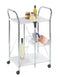 WENKO Sunny Kitchen and Utility Trolley, Powder-Coated Metal, Household and Kitchen Utensil Storage, Portable & Foldable Tray, 56.5x90.5x44cm, White - Safqqa Egypt