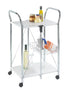 WENKO Sunny Kitchen and Utility Trolley, Powder-Coated Metal, Household and Kitchen Utensil Storage, Portable & Foldable Tray, 56.5x90.5x44cm, White - Safqqa Egypt