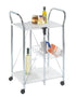 WENKO 3 Tier, Rolling Organizer, Storage Wheels, Metal cart, White