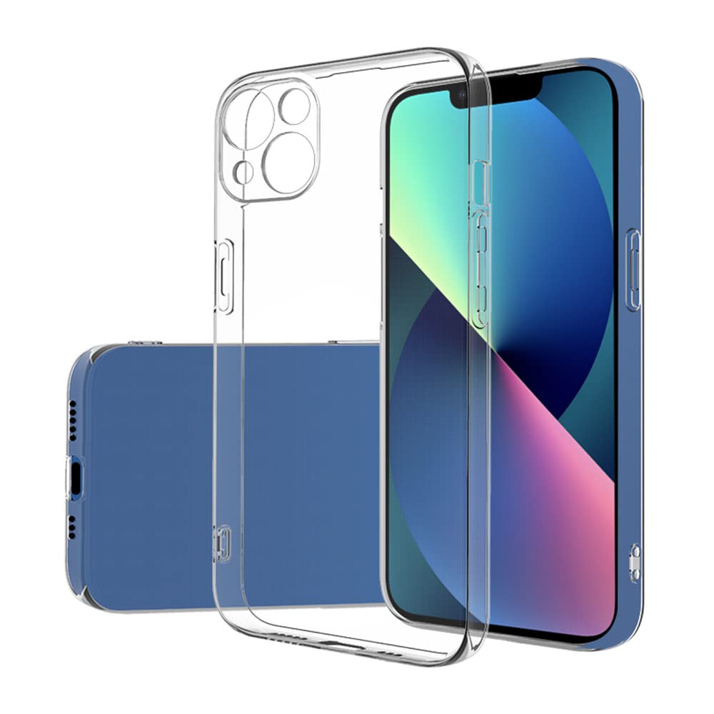 طاء من AJEZDONG لهاتف iPhone 13 باللون الشفاف مصمم لتوفير حماية موثوقة مع الحفاظ على المظهر الأصلي للهاتف. مصنوع من مادة شفافة عالية الجودة