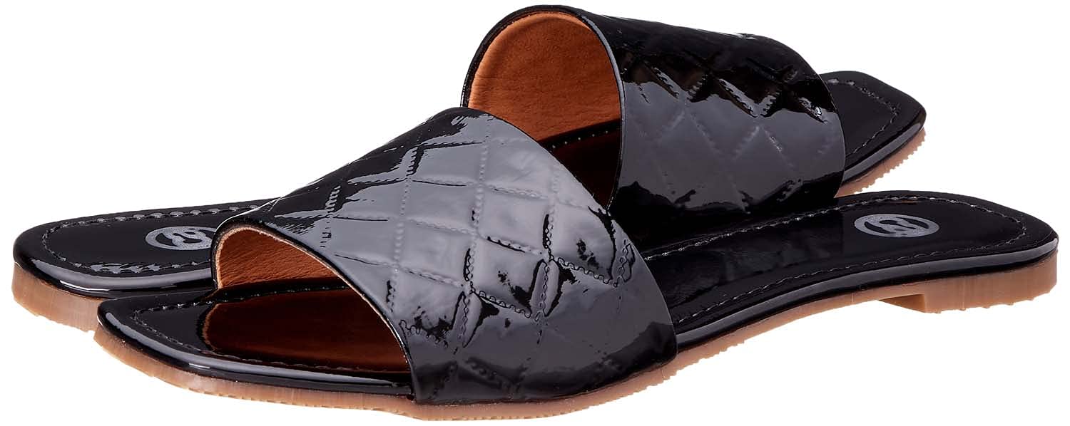 Square-Toe Quilted-Strap Slide Slippers For Women - Safqqa Egypt