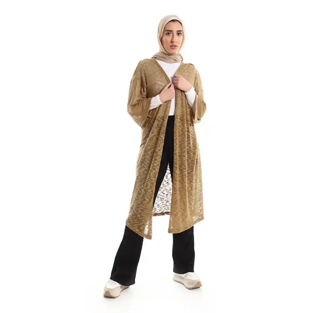 JAMILA Women Open Neckline Loose Cardigan OUTERWEAR - Safqqa Egypt