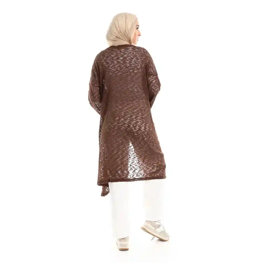 JAMILA Women Open Neckline Loose Cardigan OUTERWEAR - Safqqa Egypt