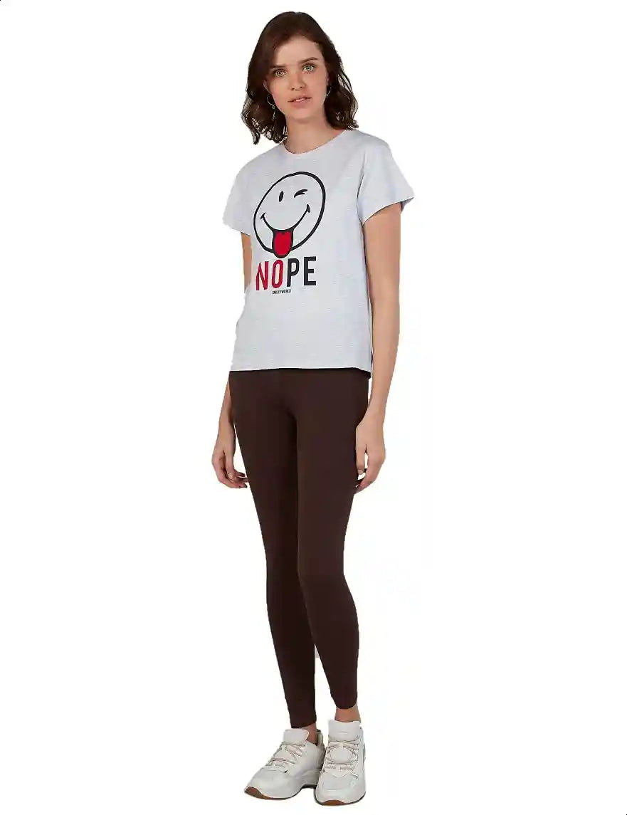 Splash Plain High-Waist Elastic Waist Leggings for Women S - Safqqa Egypt