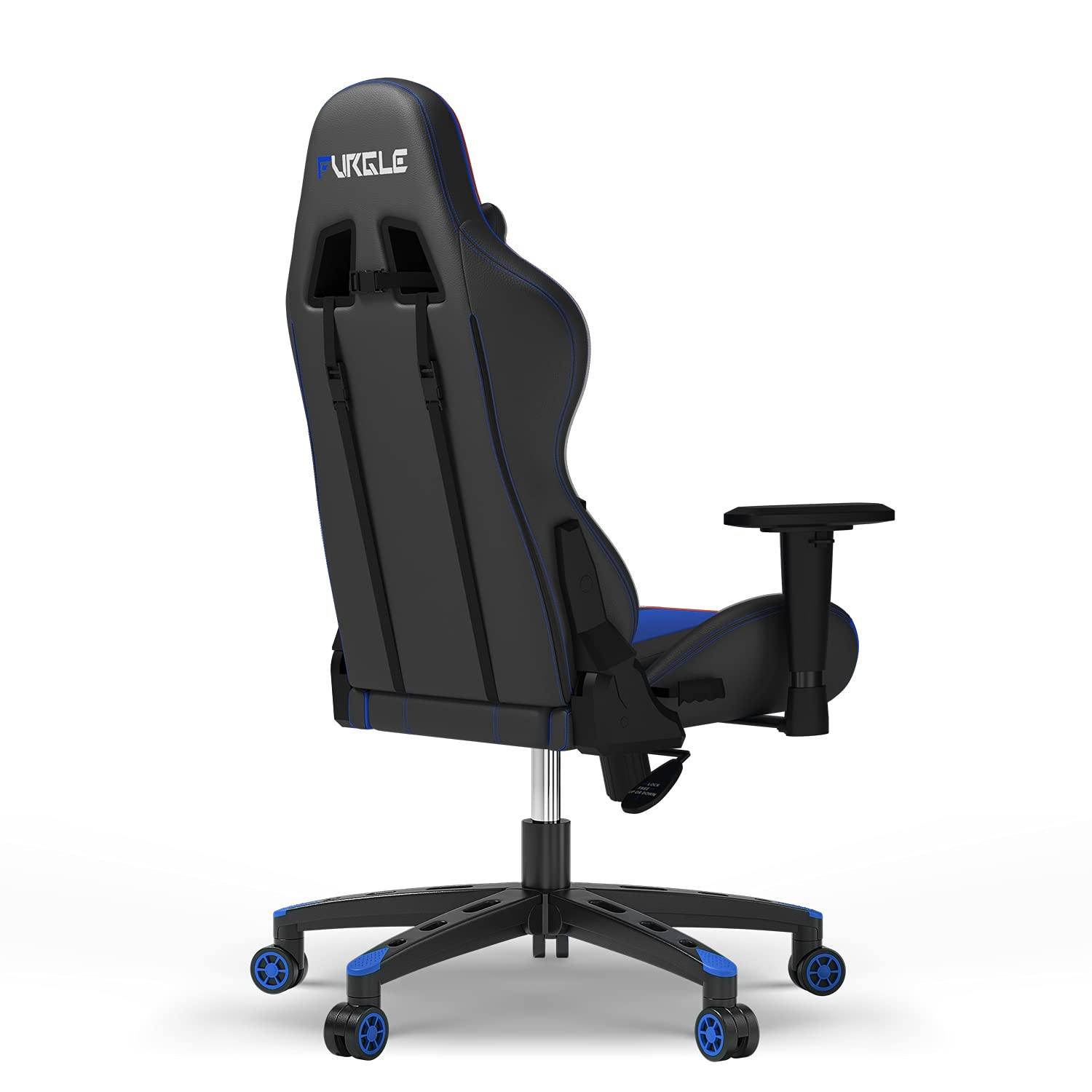 Furgle Gaming Chair, Gocker Ergonomic 3D Swivel Chair - One-Piece Steel Frame, PU Leather, Gas Lift - Black *Blue - Safqqa Egypt