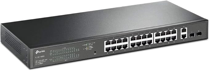 TP-Link TL-SG1428PE مفتاح شبكة جيجابت إيثرنت مُدار، أسود، 1U مع تقنية الطاقة عبر إيثرنت (PoE) 