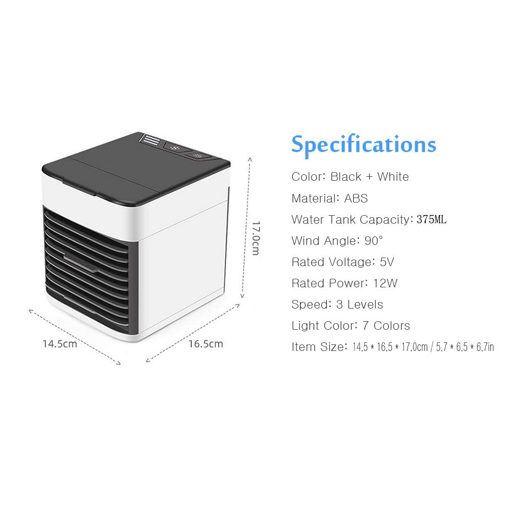 Hovico Personal Portable Air Cooler & Humidifier – USB Fast Charging, 7 Color Night Light – Safqqa Egypt
