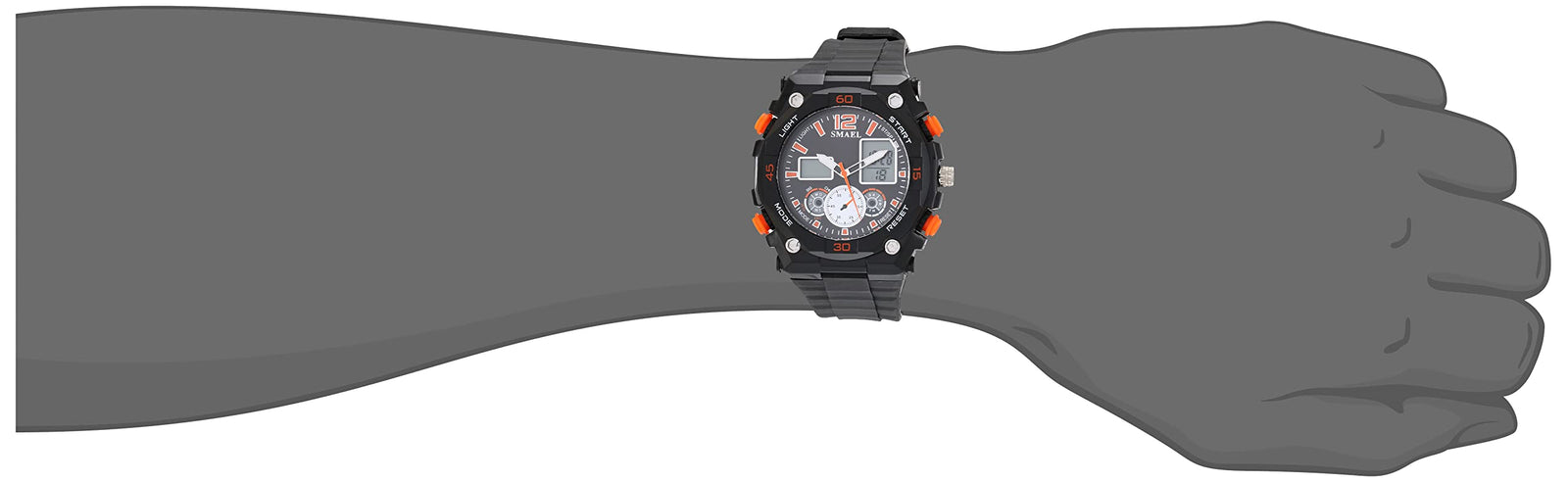 FT242 Black Round Analog-Digital Rubber Watch For mens