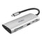 موزع منافذ متعددة 8 في 1 من WIWU مع شحن PD (3 منافذ USB 3.0، منفذ HDMI، منفذ RJ45، قارئات بطاقات) - رمادي