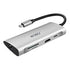 موزع منافذ متعددة 8 في 1 من WIWU مع شحن PD (3 منافذ USB 3.0، منفذ HDMI، منفذ RJ45، قارئات بطاقات) - رمادي