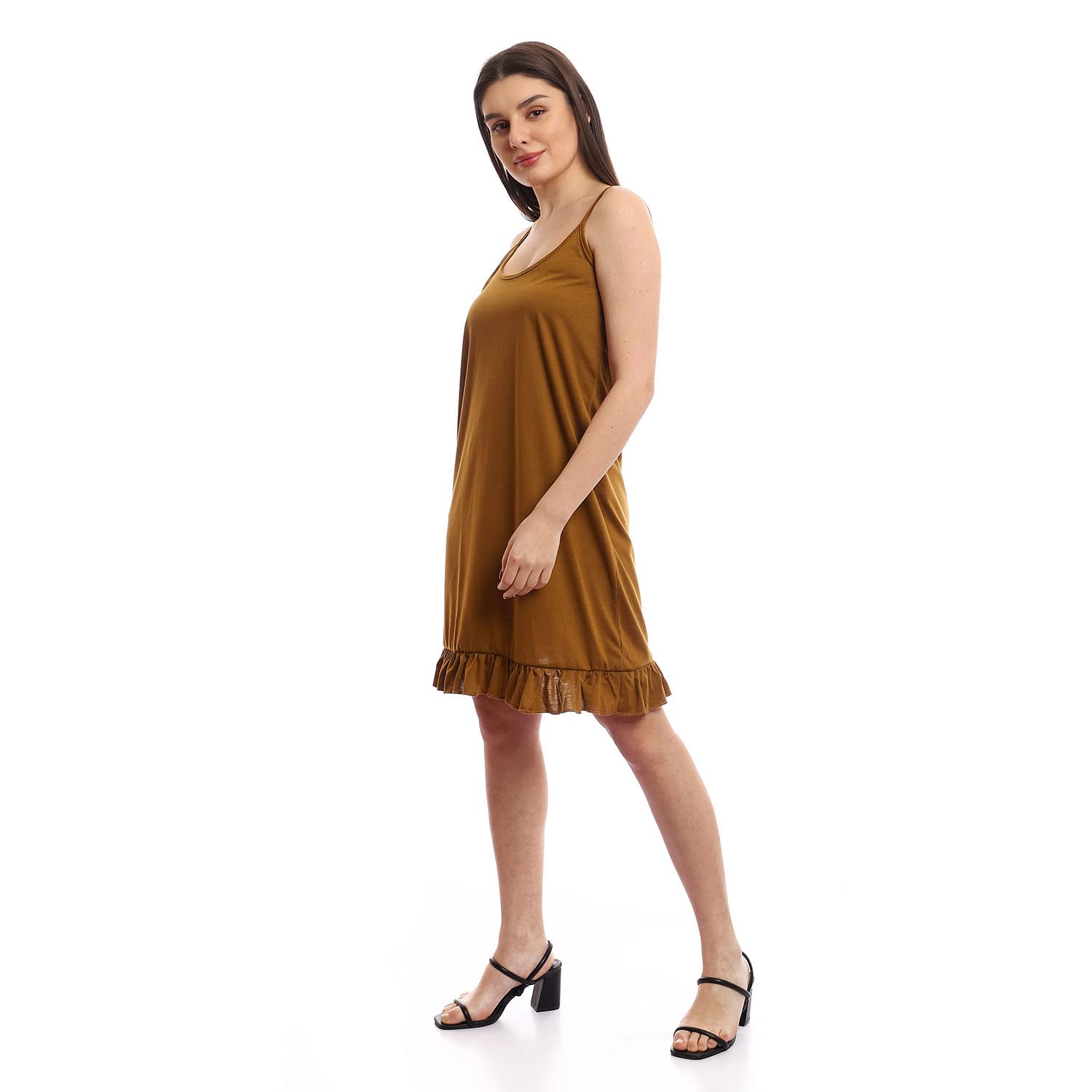 offcliff Women Comfy & Solid Ruffle Slip On Sleepshirt