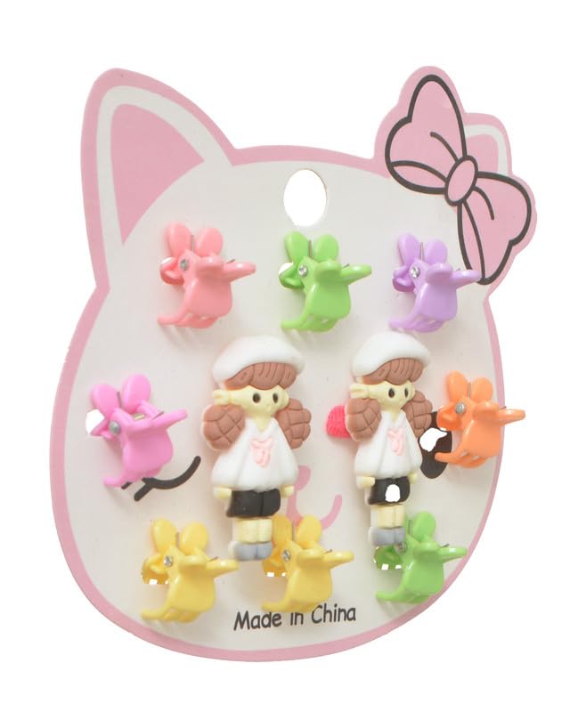 Generic Hair Tuck Set Of 8 Pieces Plastic Clip And 2 Elastic Bands For Girls