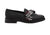 CHARLES & KEITH Embroidered Front Ribbon Round Toe Heeled Faux Leather Loafers for Women