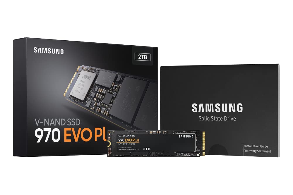Samsung 970 EVSamsung 970 EVO Plus 2TB NVMe M.2 Internal SSD – V-NAND TechnologyO Plus SSD 2TB - M.2 NVMe Interface Internal Solid State Drive with V-NAND Technology (MZ-V7S2T0B/AM)