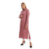 Jamila Women long sleeves soft satin buttoned shirt dress
