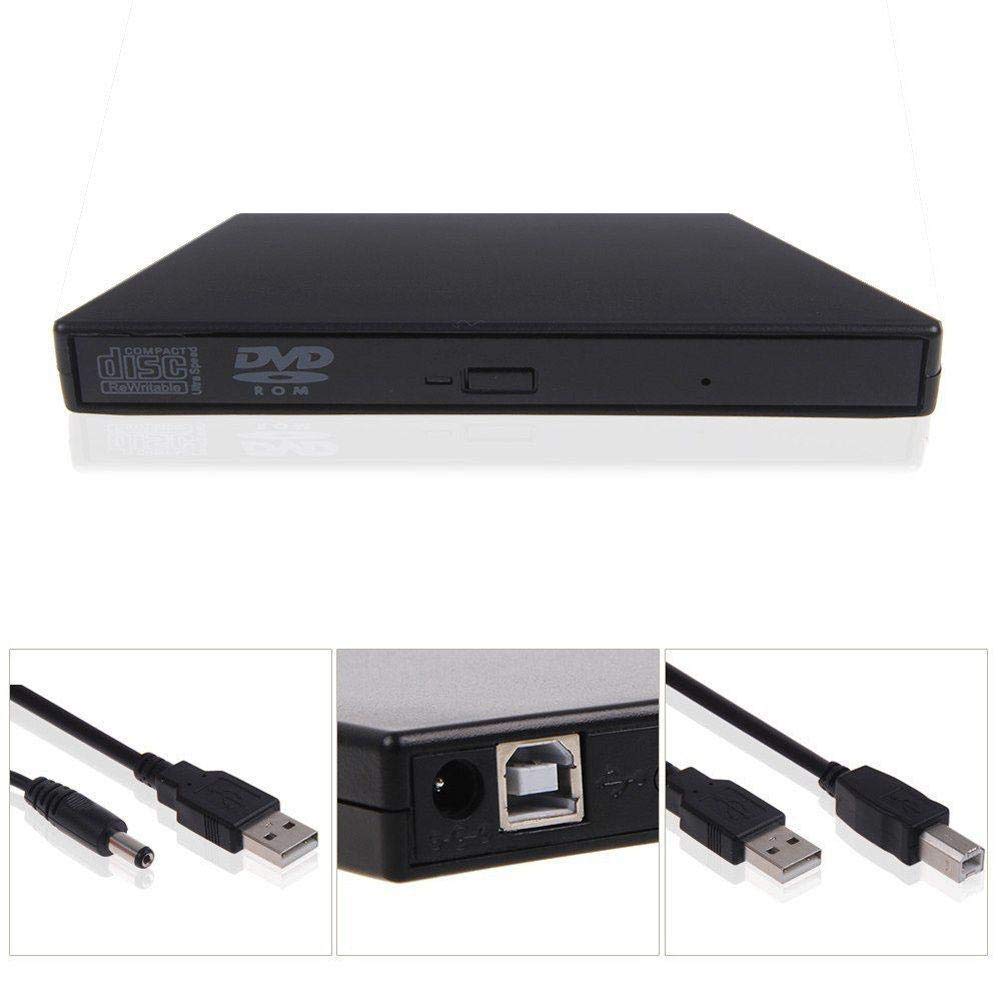 USB 2.0 External DVD ROM Combo Drive CD-RW Burner Player Reader For Laptop MAC