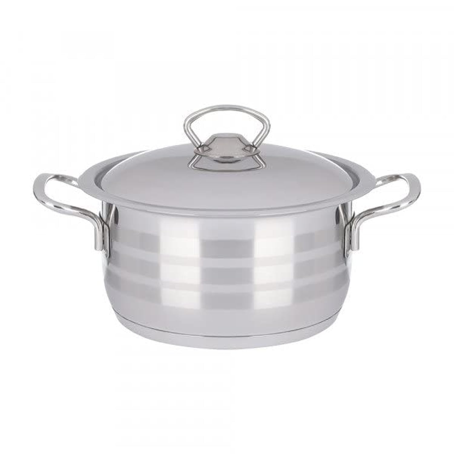 Aboud Stainless | Original Striped 18/10 Satinless Steel Aboud Stainless | |g Pot 16 cm With Stainless Handle - Silver
