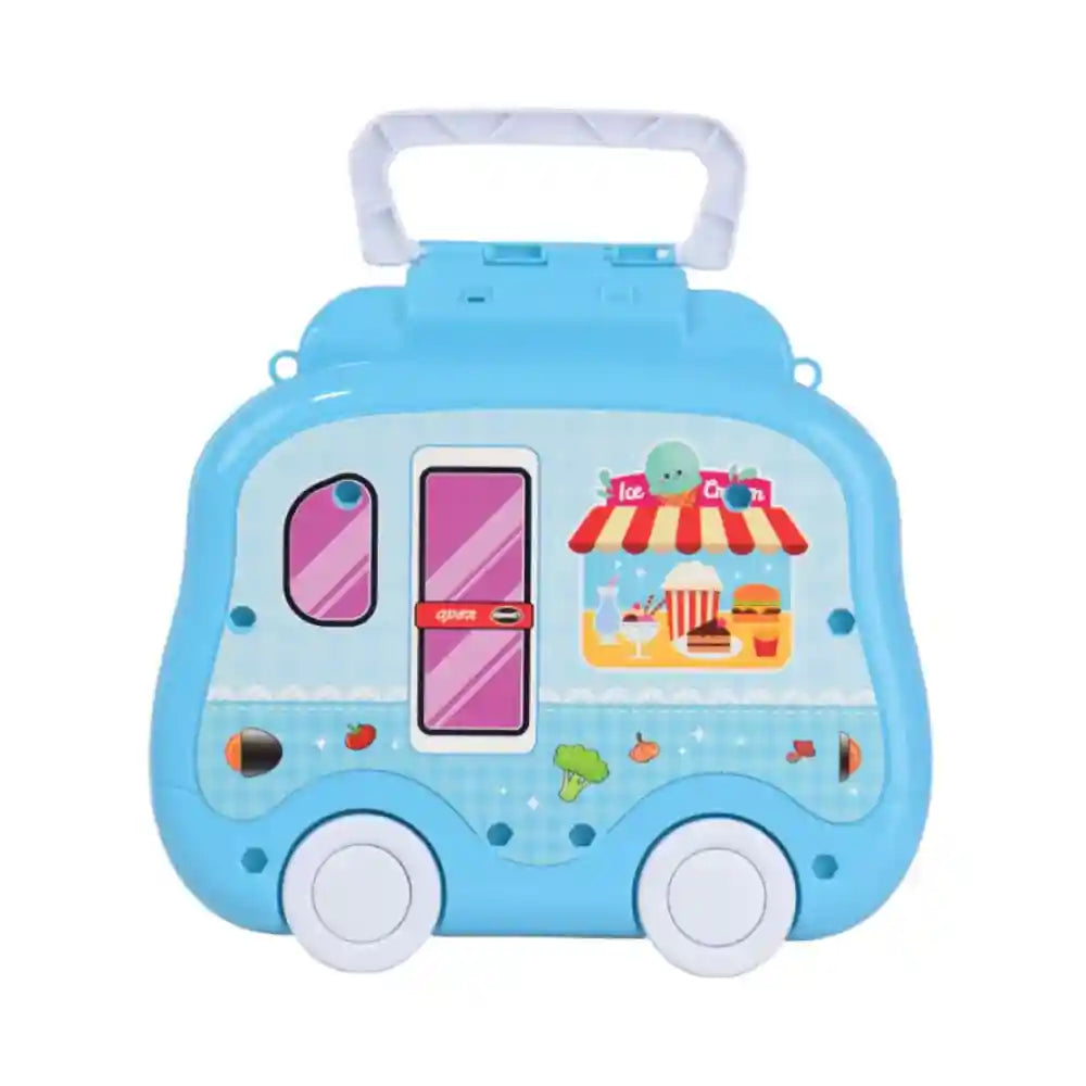 Plastic exquisite cooking car game with car paper and cold drink cup for kids set of 18 pieces - multi color