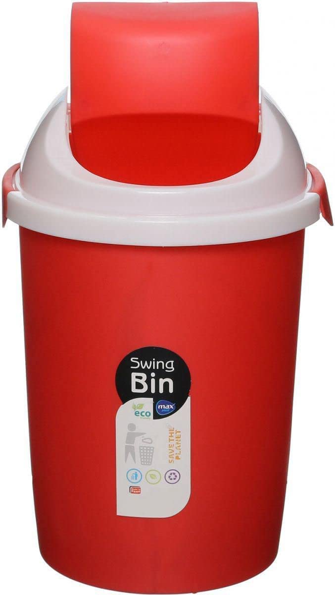 Max Plast Plastic Trash Bin with Swing Lid