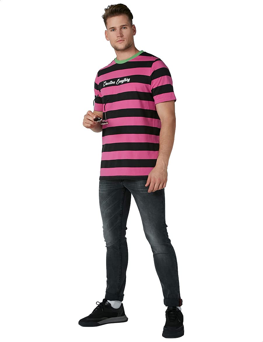 Splash Cotton Striped Regular-Fit T-shirt for Men