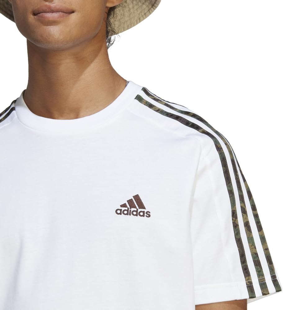 تي شيرت رجالي من adidas Essentials Single Jersey بثلاثة خطوط