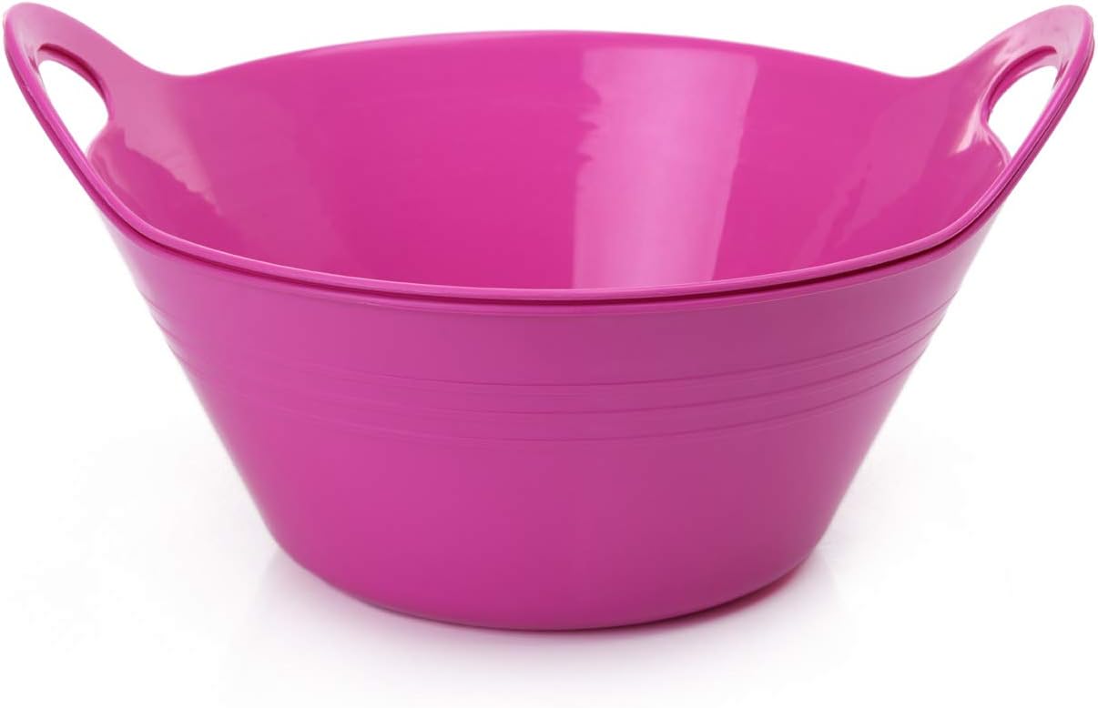 Mintra Home Plastic Bowls with Handles – 2.5 L Medium, 2 Pieces