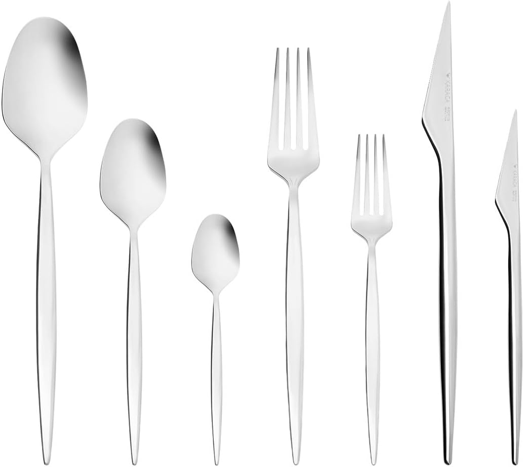 Karaca 316 Stainless Steel 84-Piece Cutlery Set, Silver Flatware Collection